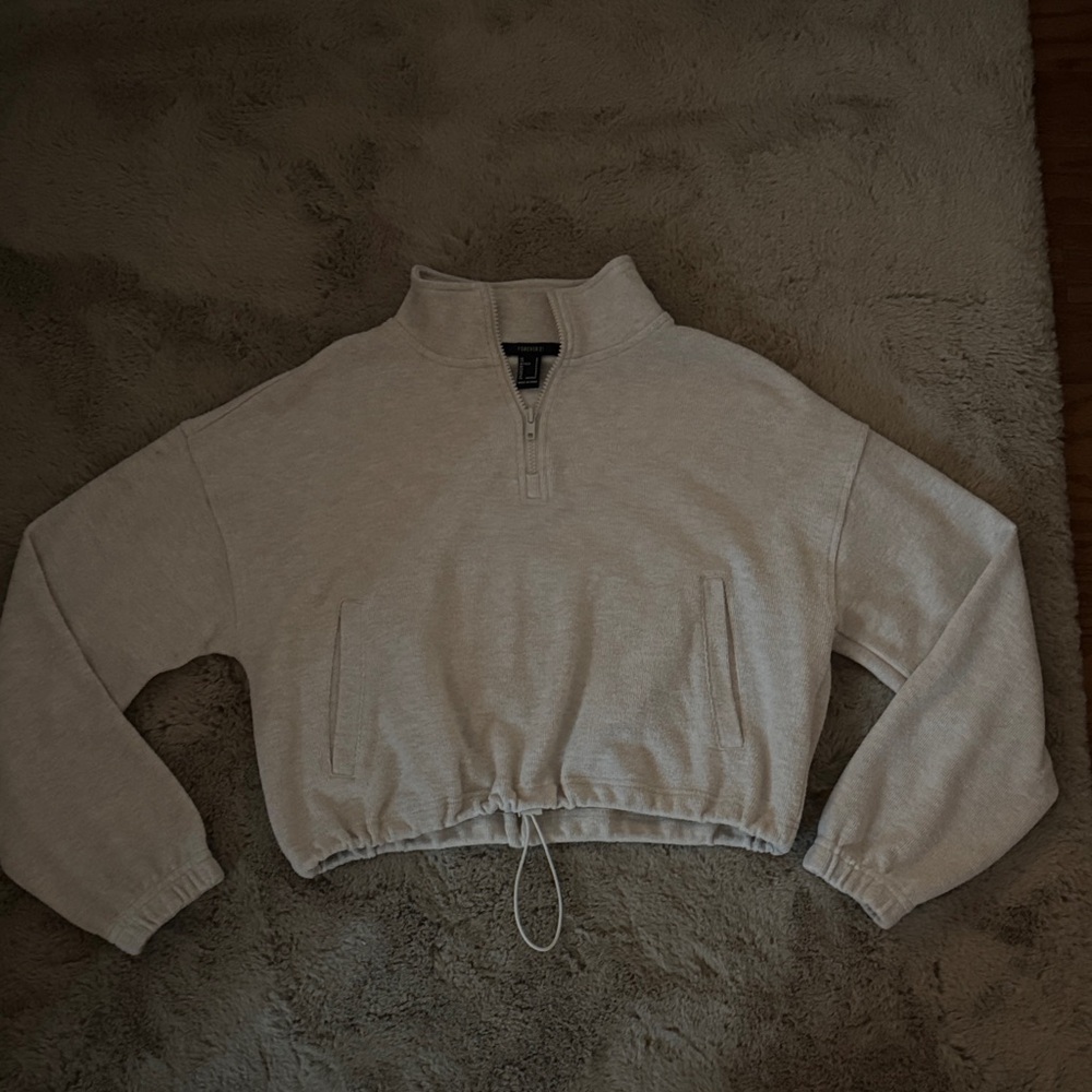 Forever 21 Cream Cowl Neck Sweater